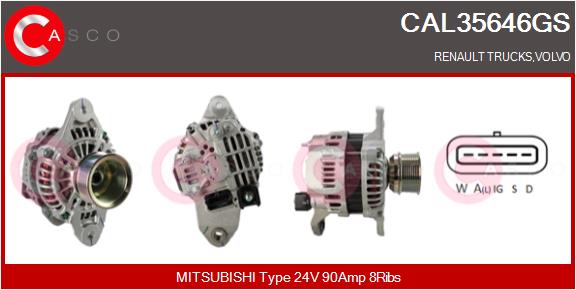 Generator / Alternator CAL35646GS CASCO