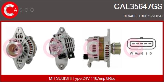 Generator / Alternator CAL35647GS CASCO