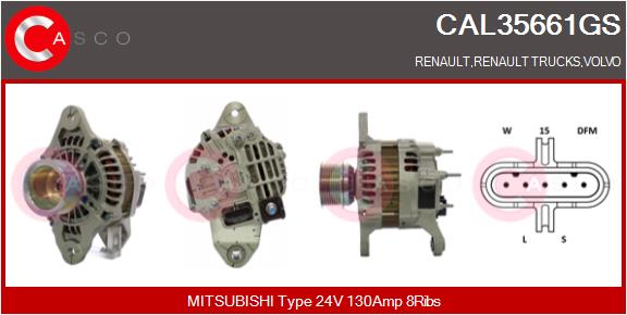 Generator / Alternator CAL35661GS CASCO