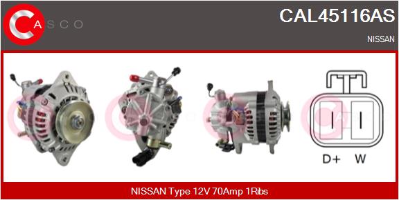 Generator / Alternator CAL45116AS CASCO