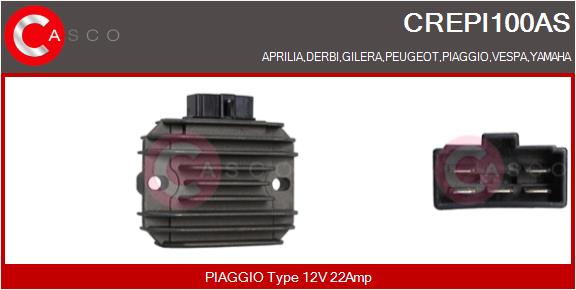Regulator, alternator CREPI100AS CASCO