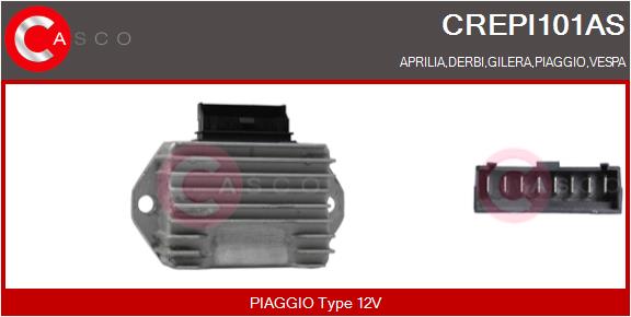 Regulator, alternator CREPI101AS CASCO