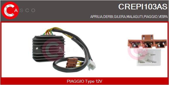 Regulator, alternator CREPI103AS CASCO