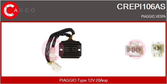 Regulator, alternator CREPI106AS CASCO