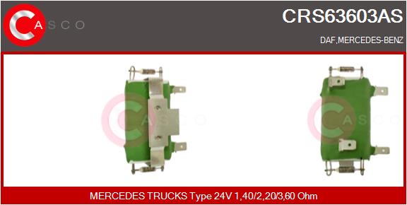 Rezistor, ventilator habitaclu CRS63603AS CASCO