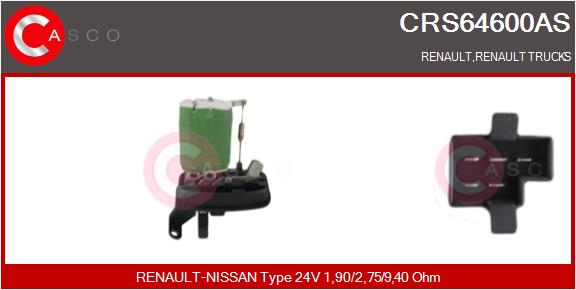 Rezistor, ventilator habitaclu CRS64600AS CASCO