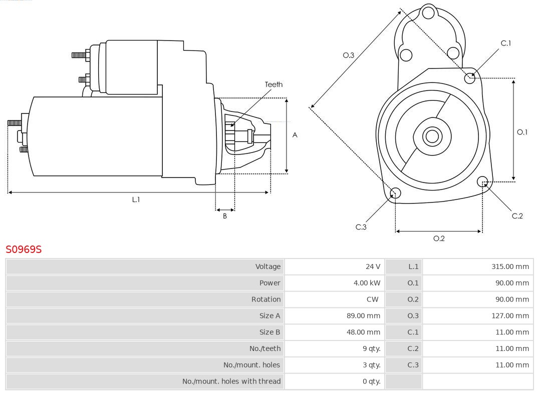 Starter S0969S AS-PL