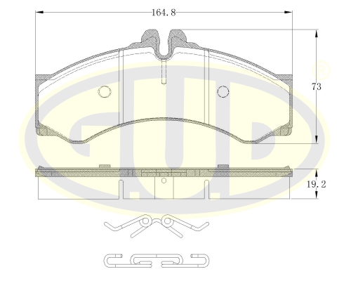 Set placute frana,frana disc GBP880121 G.U.D.