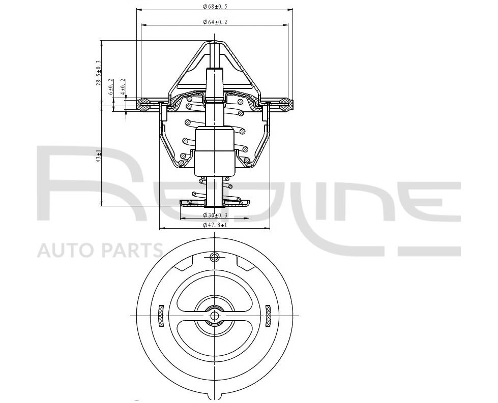 Termostat,lichid racire 55KI004 RED-LINE