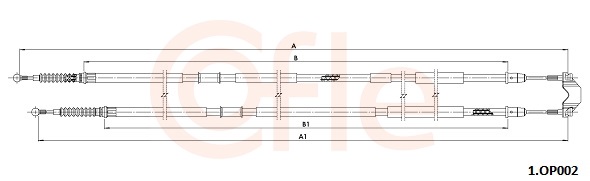 Cablu, frana de parcare 1.OP002 COFLE