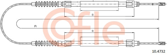 Cablu, frana de parcare 10.4732 COFLE