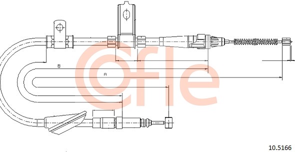Cablu, frana de parcare 10.5166 COFLE