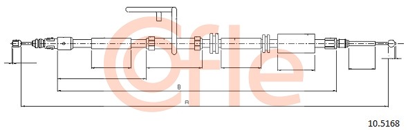 Cablu, frana de parcare 10.5168 COFLE