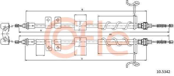 Cablu, frana de parcare 10.5342 COFLE