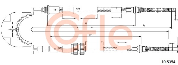 Cablu, frana de parcare 10.5354 COFLE