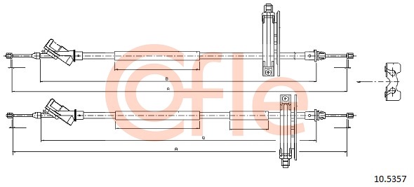 Cablu, frana de parcare 10.5357 COFLE