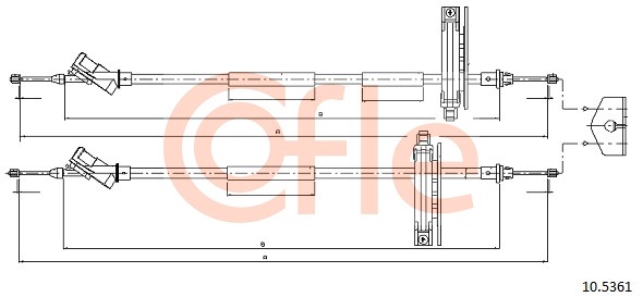 Cablu, frana de parcare 10.5361 COFLE