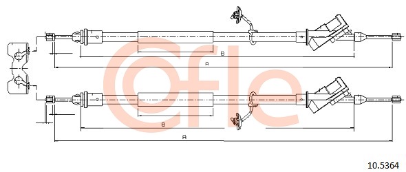 Cablu, frana de parcare 10.5364 COFLE
