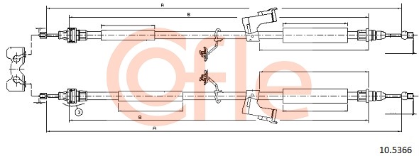 Cablu, frana de parcare 10.5366 COFLE