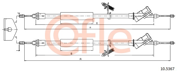 Cablu, frana de parcare 10.5367 COFLE