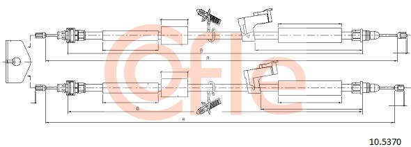 Cablu, frana de parcare 10.5370 COFLE