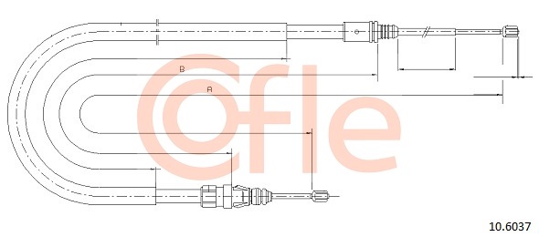 Cablu, frana de parcare 10.6037 COFLE