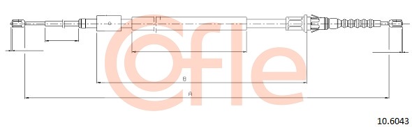 Cablu, frana de parcare 10.6043 COFLE