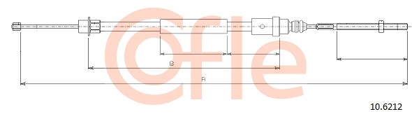 Cablu, frana de parcare 10.6212 COFLE