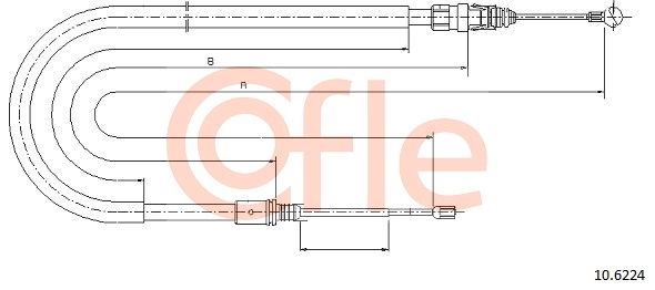 Cablu, frana de parcare 10.6224 COFLE