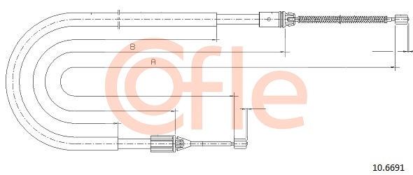 Cablu, frana de parcare 10.6691 COFLE