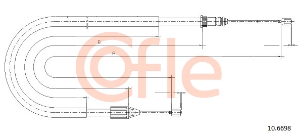 Cablu, frana de parcare 10.6698 COFLE