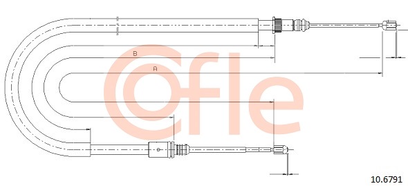 Cablu, frana de parcare 10.6791 COFLE