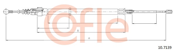 Cablu, frana de parcare 10.7139 COFLE