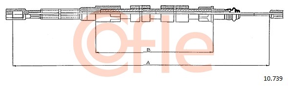 Cablu, frana de parcare 10.739 COFLE