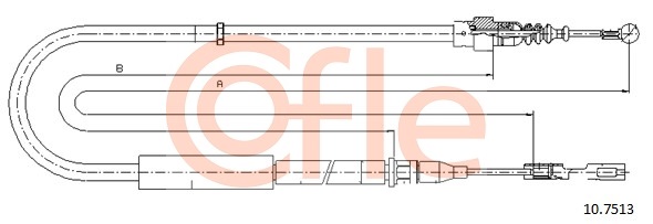 Cablu, frana de parcare 10.7513 COFLE