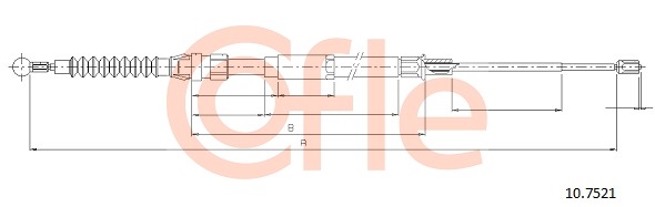 Cablu, frana de parcare 10.7521 COFLE