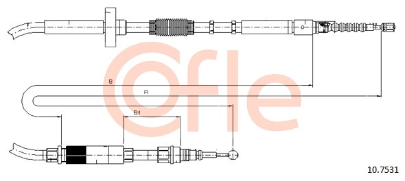 Cablu, frana de parcare 10.7531 COFLE