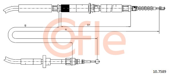 Cablu, frana de parcare 10.7589 COFLE