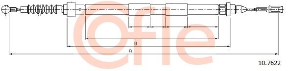 Cablu, frana de parcare 10.7622 COFLE