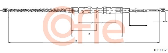 Cablu, frana de parcare 10.9037 COFLE