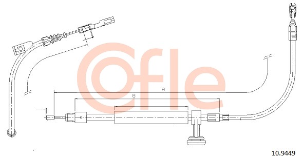 Cablu, frana de parcare 10.9449 COFLE