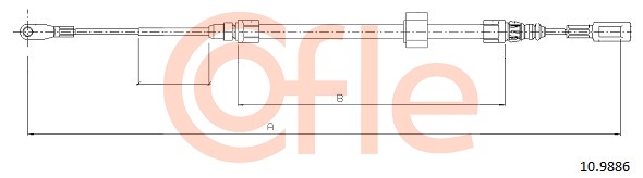 Cablu, frana de parcare 10.9886 COFLE