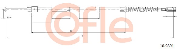 Cablu, frana de parcare 10.9891 COFLE