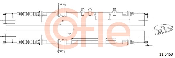 Cablu, frana de parcare 11.5463 COFLE