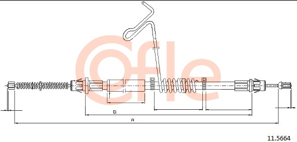 Cablu, frana de parcare 11.5664 COFLE