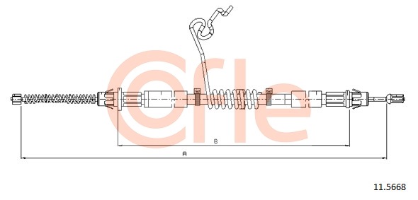 Cablu, frana de parcare 11.5668 COFLE