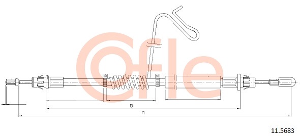 Cablu, frana de parcare 11.5683 COFLE