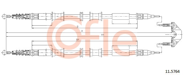 Cablu, frana de parcare 11.5764 COFLE
