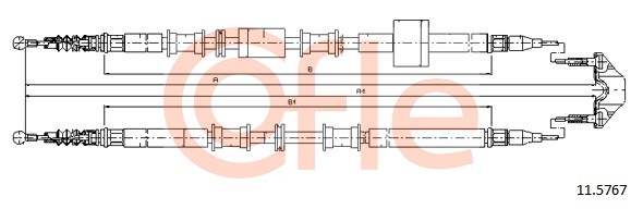 Cablu, frana de parcare 11.5767 COFLE
