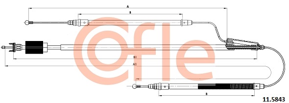 Cablu, frana de parcare 11.5843 COFLE